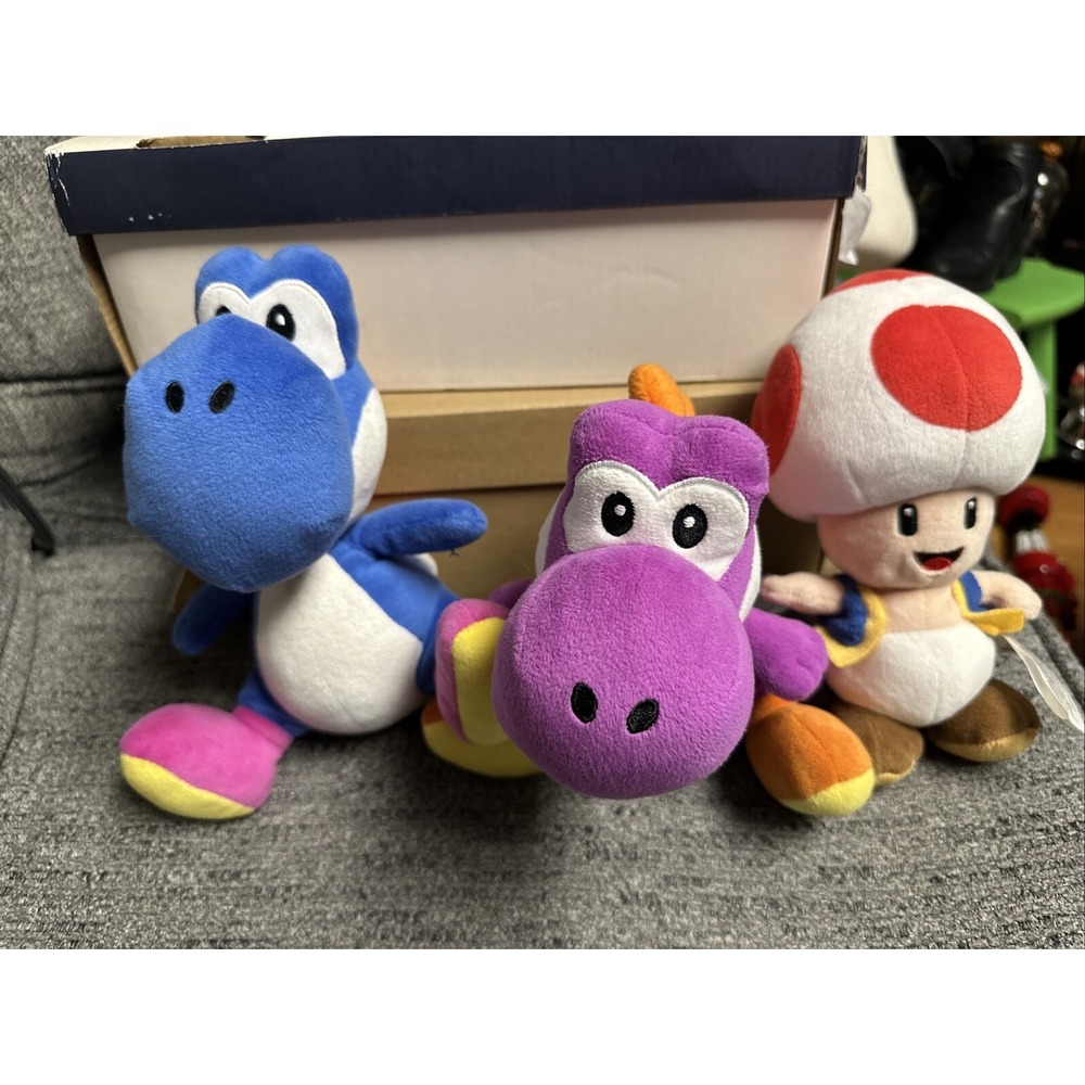 Yoshis And Toad Plushies